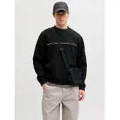 Jack & Jones Sweat-shirt 'JCOFUSION' noir / blanc