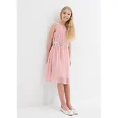 Bonprix Robe en mousseline avec ceinture ornée de sequins