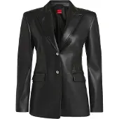 HUGO Regular-fit blazer in faux leather