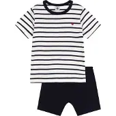 Petit Bateau Set bleu foncé / blanc