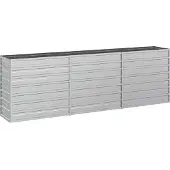 vidaXL Lit surélevé de jardin 240x40x77 cm Acier galvanisé argenté