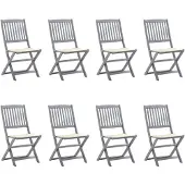 vidaXL 3078292, Terrasse, Siège rembourré, Acacia, Crème, Polyester, 485 mm