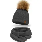 Vivisence Bonnet '7041 Set' gris foncé