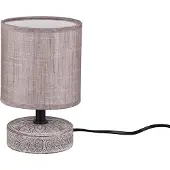 TRIO Lampe de table en céramique brune avec abat-jour en tissu pour le rebord de la fenêtre, lampe de chevet