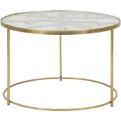 Mauro Ferretti Table basse papillons Ø 60x40,5 cm or