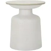 Mauro Ferretti Table d'appoint Fush, diamètre 40 cm, longueur 47 cm, couleur blanche