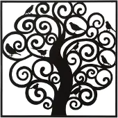 Mauro Ferretti Panneau mural arbre 70x1x70 cm noir