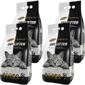 Hilton Bentonite avec charbon actif blanc - Litière pour chats - 5 l (Absorption rapide, 5 l)