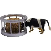 Kids Globe Station d'alimentation - avec vache et balles de foin