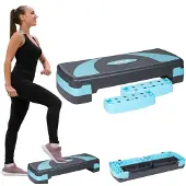 Rebel RBA-3225 Plate-forme d'aérobic 78 cm, hauteur réglable, gris-bleu
