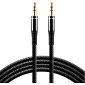 EverActive Câble audio en silicone noir CBS-1JB, prise AUX - prise jack stéréo 3,5 mm, 100 cm