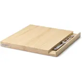 Continenta Gummibaum Käsebrett mit Messer geölt, 25x25x2.5 cm, Planche à découper, Multicolore