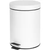 Uni-T Corbeille à poubelle de salle de bain, Teesa, Métal/Polymère, Blanc, 3L, 16,5 x 25,5 cm