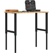 vidaXL Établi marron clair 100x60x(71,5-98) cm Chêne massif