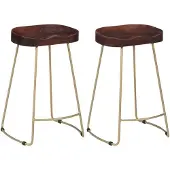 vidaXL Tabouret de bar Gavin 2 pcs. Bois massif de manguier