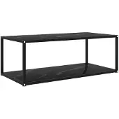 vidaXL Table d'appoint noire 100x50x35 cm verre trempé
