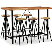vidaXL set de bar 7 pièces en acacia massif et vieux bois