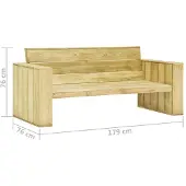 vidaXL Banc de jardin 179 cm Bois de pin imprégné