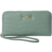 Juleeze Portefeuille JZWA0171GR – vert, 19 x 10 cm, avec des coutures ondulées