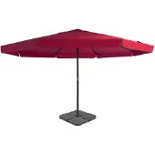 vidaXL Parasol avec pied de parasol portable rouge