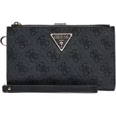 GUESS Porte-monnaies 'LAUREL II SLG DBL ZIP ORGNZR' gris / noir