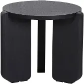 Selsey Preffines S - Table basse, Ø 50 cm, imitation frêne gris noir