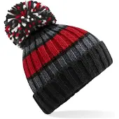 Beechfield Bonnet ray? avec pompon Black Cherry - Beechfield BF392