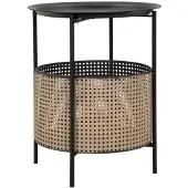 Mauro Ferretti Table d'appoint Osaka Ø 40x50 cm noir naturel