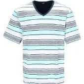 Hajo Pyjama court aqua / bleu foncé / gris chiné / blanc