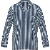 Seidensticker Pyjama long bleu foncé / blanc