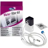 Wpro Ufk001 Kit Filtration Universelle Pour Réfrigérateur Américain Support Mural Avec Indicateur De Remplacement, Pile, Tuyau De Raccordement, Tuyau D'alimentation, Raccord Filtre Non Fourni