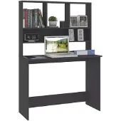 vidaXL Bureau avec étagères Gris 110x45x157 cm Bois composite