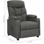 vidaXL Fauteuil relax gris foncé Tissu