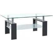 vidaXL Table basse Gris Transparent 95x55x40 cm verre trempé