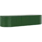 vidaXL Lit surélevé de jardin Acier galvanisé 322x100x68cm Vert