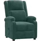 vidaXL Fauteuil relax vert foncé velours
