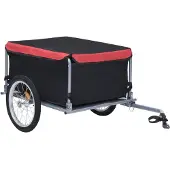 vidaXL Remorque vélo noir et rouge 65 kg