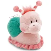 Nici Peluche escargot fleur rose 15 cm