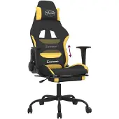 vidaXL Chaise de jeu avec repose-pieds Noir et jaune Tissu