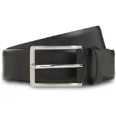 BOSS Ceinture en cuir italien avec boucle de couleur acier à logo gravé