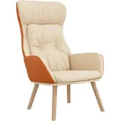 vidaXL Fauteuil relax Crème Tissu et PVC