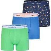 Happy Shorts Boxers ' Jersey ' bleu / bleu foncé / vert clair