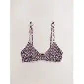 Next Hauts de bikini bleu / brun foncé / blanc