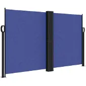 vidaXL Marquise latérale extensible Bleu 140x600 cm
