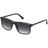 Police Lunettes de Soleil SPLE05 57/17/145 Shiny striped brown Acetate MAN SPLE05
