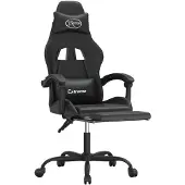 vidaXL Chaise de jeu avec repose-pieds noir similicuir