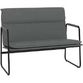 vidaXL Banc Gris 100x64x80 cm Similicuir