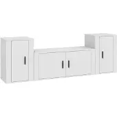 vidaXL Ensemble de meubles TV 3 pièces blanc en bois composite