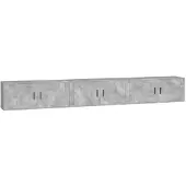 vidaXL Armoires murales TV 3 pcs. Gris béton 100x34,5x40 cm