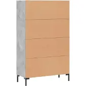 vidaXL Highboard gris béton 69,5x31x115 cm Bois composite